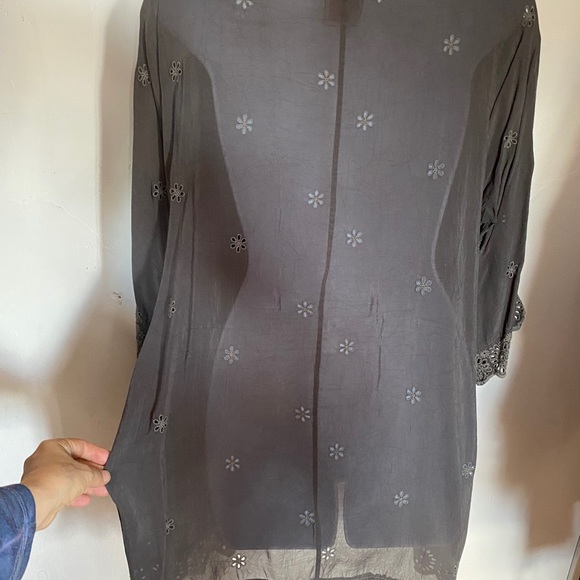 Johnny Was Bohemian Embroidered eyeletTop Med Blouses